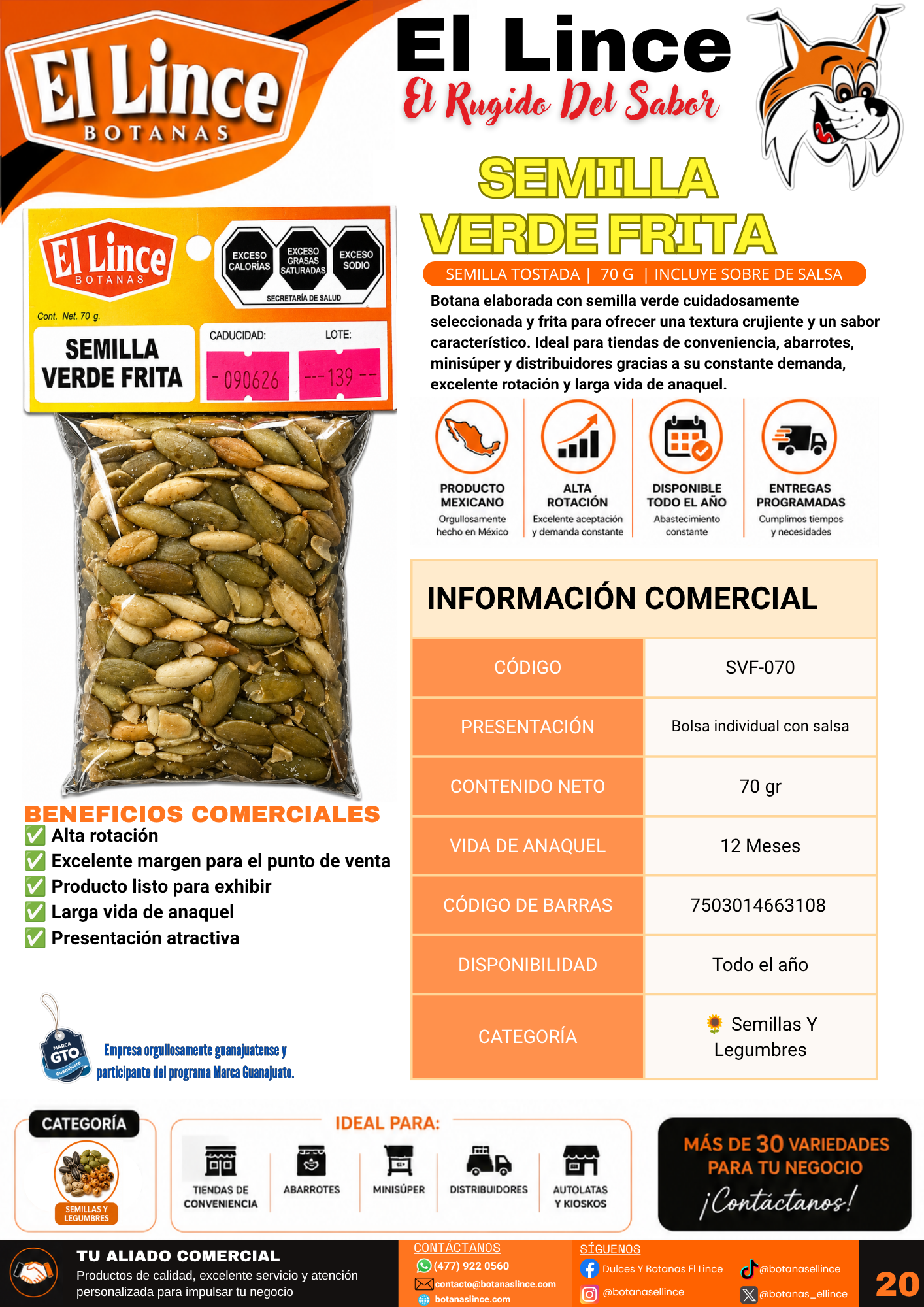 semilla verde frita